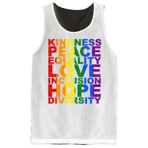 Kindness Peace Equality Love Quote Mesh Reversible Basketball Jersey Tank