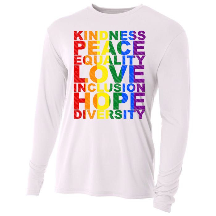 Kindness Peace Equality Love Quote Cooling Performance Long Sleeve Crew