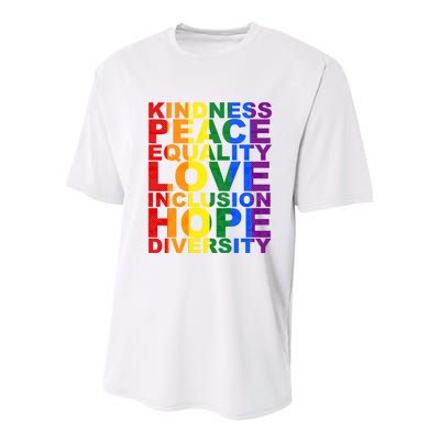 Kindness Peace Equality Love Quote Youth Performance Sprint T-Shirt