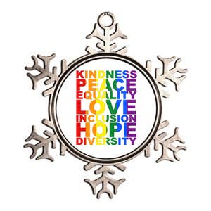 Kindness Peace Equality Love Quote Metallic Star Ornament