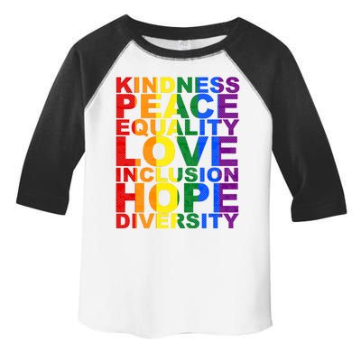 Kindness Peace Equality Love Quote Toddler Fine Jersey T-Shirt