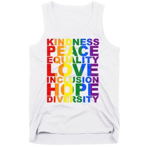 Kindness Peace Equality Love Quote Tank Top