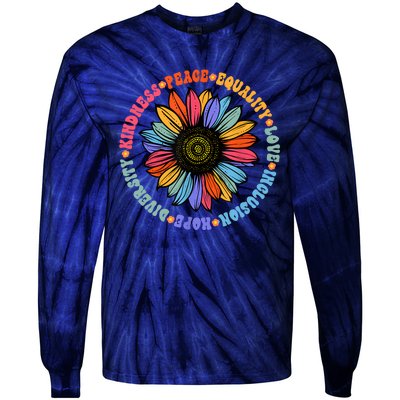 Kindness Peace Equality Love Hope Diversity Human Rights Tie-Dye Long Sleeve Shirt