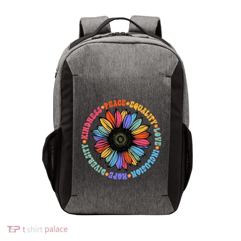 Kindness Peace Equality Love Hope Diversity Human Rights Vector Backpack