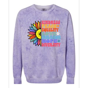 Kindness Peace Equality Love Hope Diversity Human Rights Colorblast Crewneck Sweatshirt