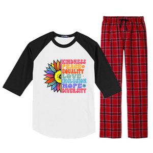 Kindness Peace Equality Love Hope Diversity Human Rights Raglan Sleeve Pajama Set