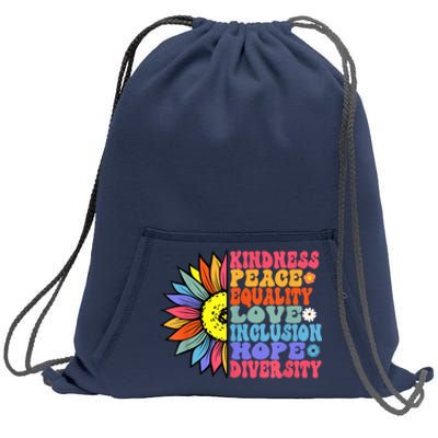 Kindness Peace Equality Love Hope Diversity Human Rights Sweatshirt Cinch Pack Bag