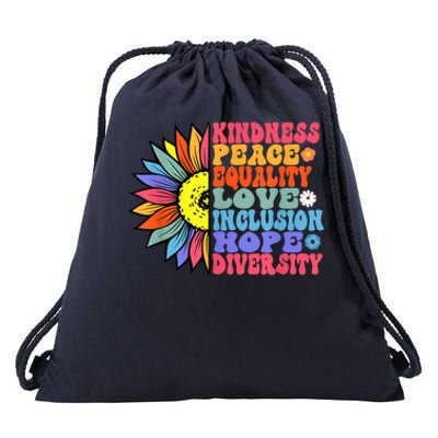 Kindness Peace Equality Love Hope Diversity Human Rights Drawstring Bag