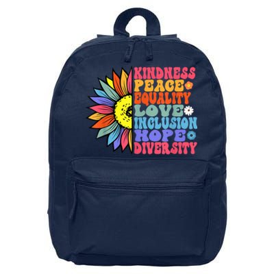 Kindness Peace Equality Love Hope Diversity Human Rights 16 in Basic Backpack