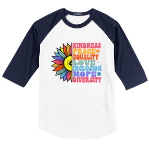 Kindness Peace Equality Love Hope Diversity Human Rights Baseball Sleeve Shirt