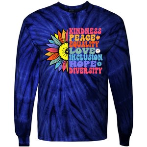 Kindness Peace Equality Love Hope Diversity Human Rights Tie-Dye Long Sleeve Shirt