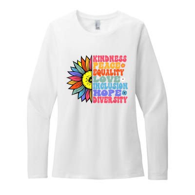 Kindness Peace Equality Love Hope Diversity Human Rights Womens CVC Long Sleeve Shirt