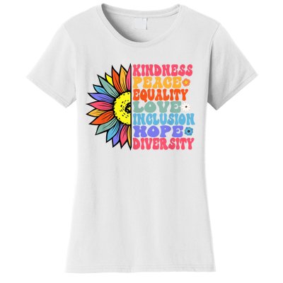 Kindness Peace Equality Love Hope Diversity Human Rights Women's T-Shirt