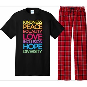 Kindness Peace Equality Love Inclusion Hope Diversity Funny Gift Pajama Set