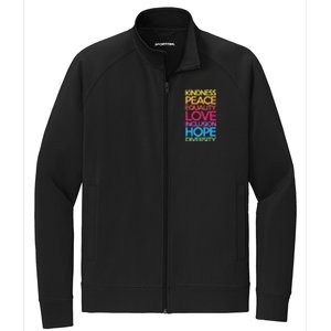 Kindness Peace Equality Love Inclusion Hope Diversity Funny Gift Stretch Full-Zip Cadet Jacket