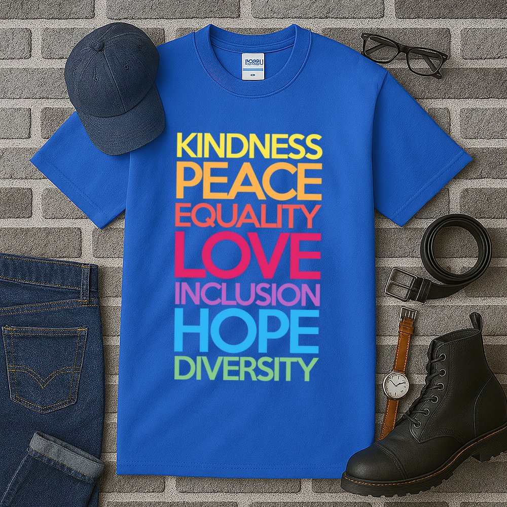 Kindness Peace Equality Love Inclusion Hope Diversity Funny Gift Tall T-Shirt