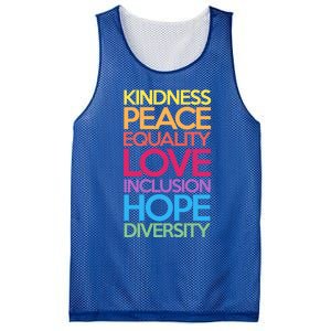 Kindness Peace Equality Love Inclusion Hope Diversity Funny Gift Mesh Reversible Basketball Jersey Tank