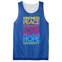 Kindness Peace Equality Love Inclusion Hope Diversity Funny Gift Mesh Reversible Basketball Jersey Tank