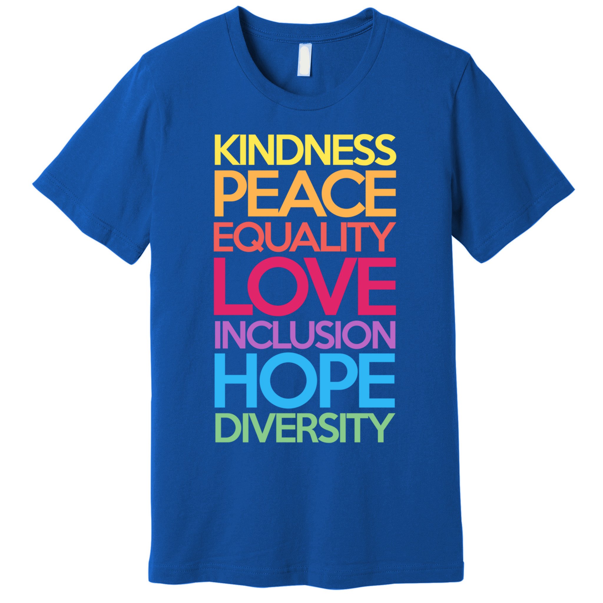 Kindness Peace Equality Love Inclusion Hope Diversity Funny Gift Premium T-Shirt