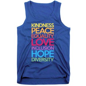 Kindness Peace Equality Love Inclusion Hope Diversity Funny Gift Tank Top