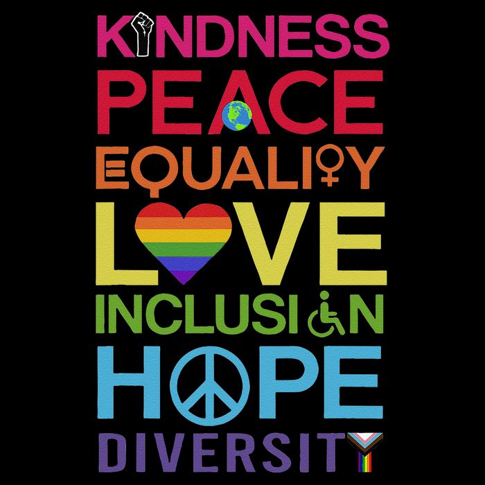 Kindness Peace Equality Inclusion Diversity Human Rights Bucket Hat