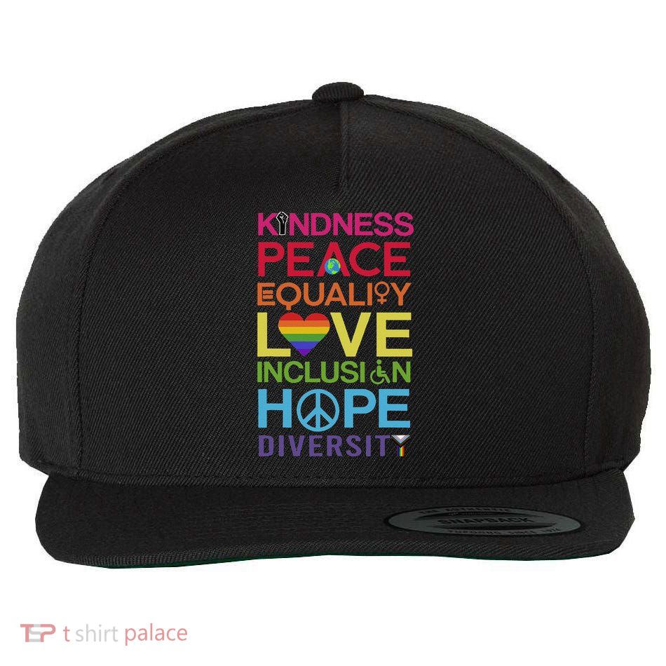 Kindness Peace Equality Inclusion Diversity Human Rights Wool Snapback Cap