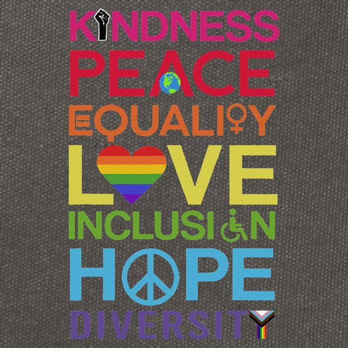 Kindness Peace Equality Inclusion Diversity Human Rights Cotton Canvas Backpack
