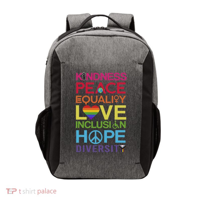 Kindness Peace Equality Inclusion Diversity Human Rights Vector Backpack