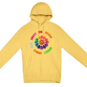 Kindness Peace Equality Love Inclusion Hope Diversity Gift Premium Pullover Hoodie