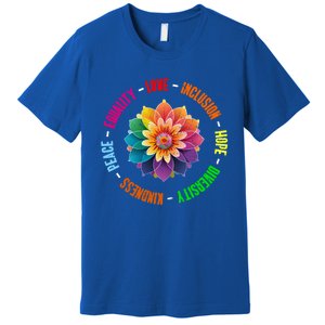 Kindness Peace Equality Love Inclusion Hope Diversity Gift Premium T-Shirt