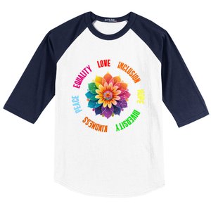 Kindness Peace Equality Love Inclusion Hope Diversity Gift Baseball Sleeve Shirt