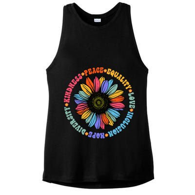 Kindness Peace Equality Love Hope Diversity Human Rights Ladies PosiCharge Tri-Blend Wicking Tank