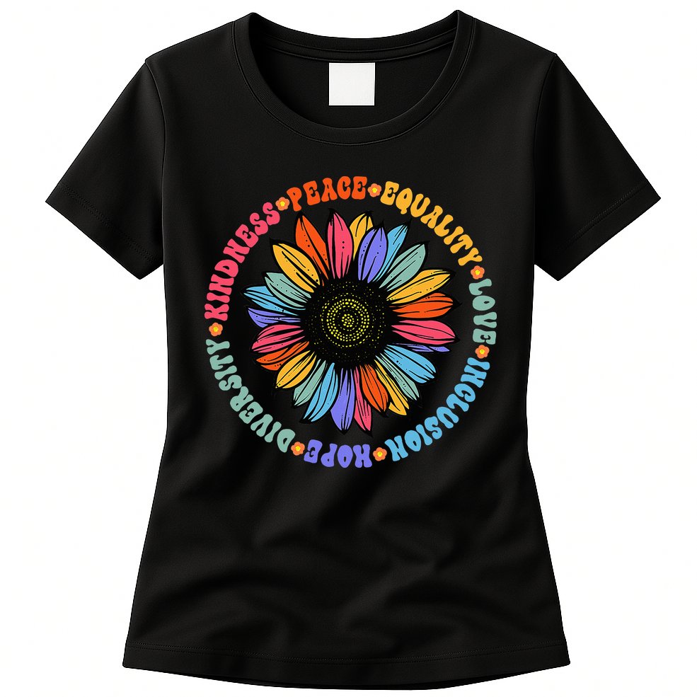 Kindness Peace Equality Love Hope Diversity Human Rights Womens T-Shirt