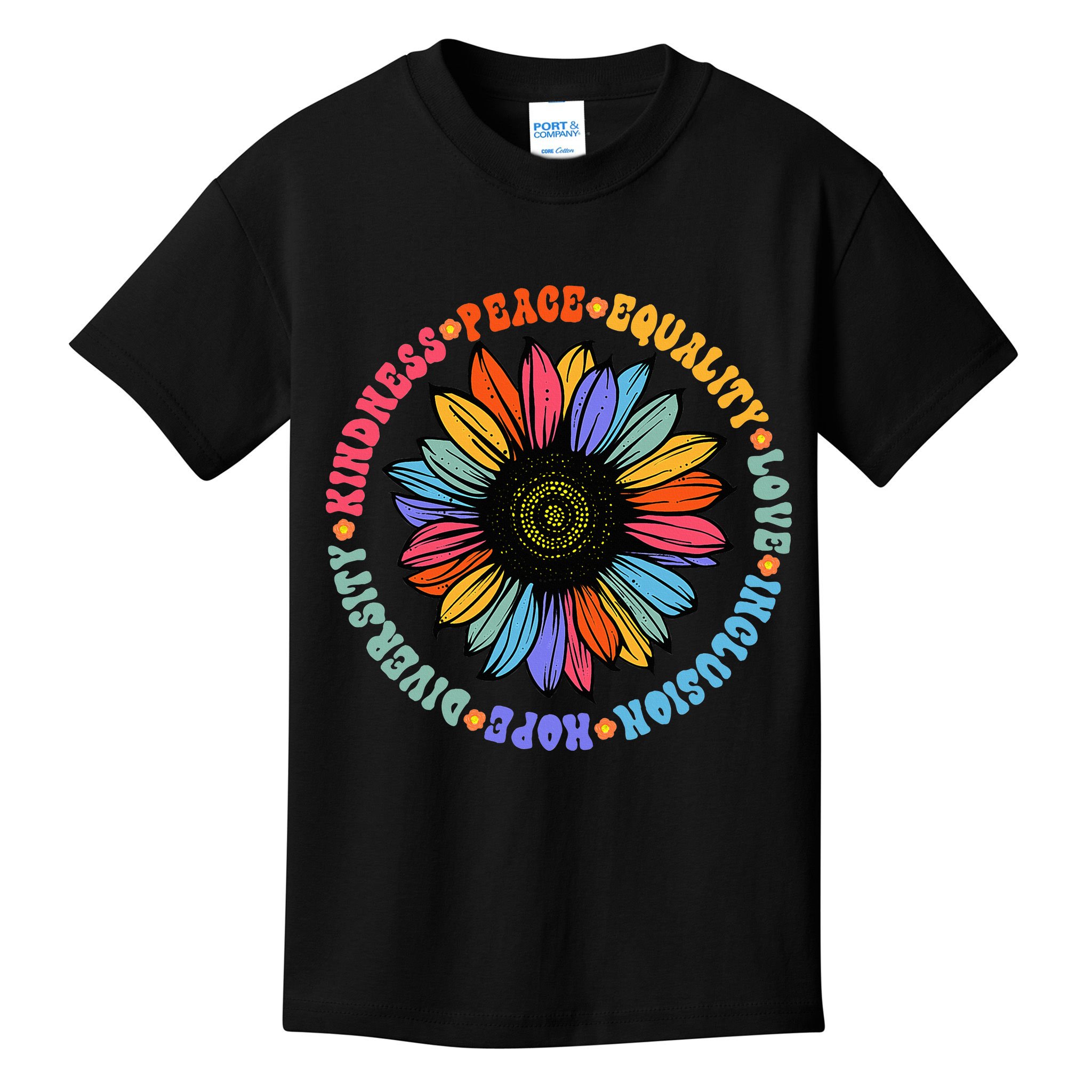 Kindness Peace Equality Love Hope Diversity Human Rights Kids T-Shirt