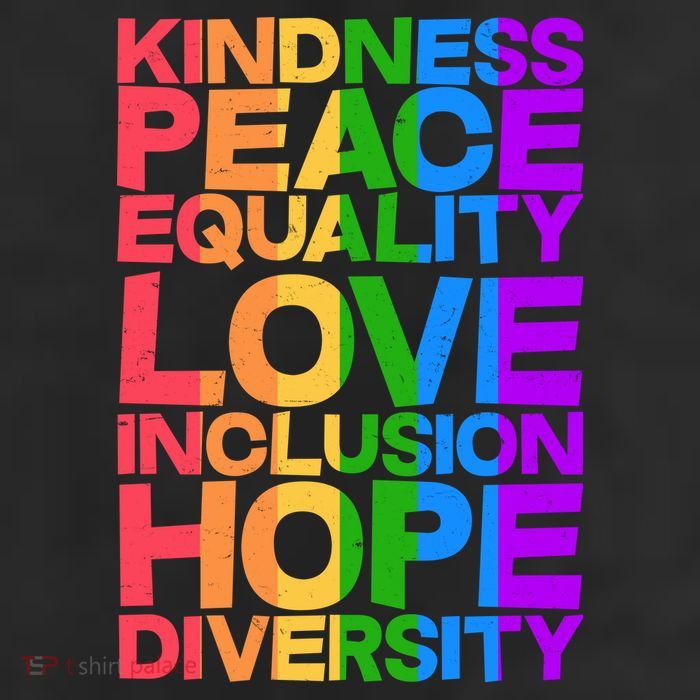 Kindness Peace Equality Love Inclusion Hope Diversity 7 Panel Mesh Trucker Snapback Hat