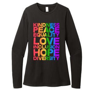 Kindness Peace Equality Love Inclusion Hope Diversity Womens CVC Long Sleeve Shirt