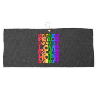 Kindness Peace Equality Love Inclusion Hope Diversity Large Microfiber Waffle Golf Towel