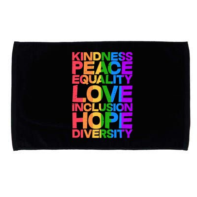 Kindness Peace Equality Love Inclusion Hope Diversity Microfiber Hand Towel