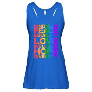 Kindness Peace Equality Love Inclusion Hope Diversity Ladies Essential Flowy Tank