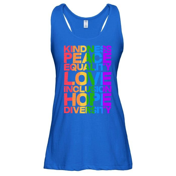 Kindness Peace Equality Love Inclusion Hope Diversity Ladies Essential Flowy Tank