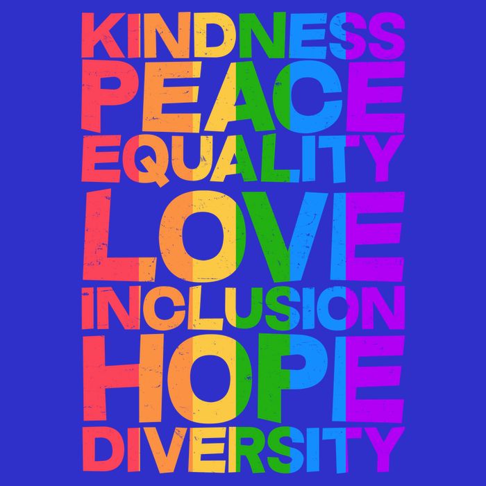 Kindness Peace Equality Love Inclusion Hope Diversity Ladies Essential Flowy Tank