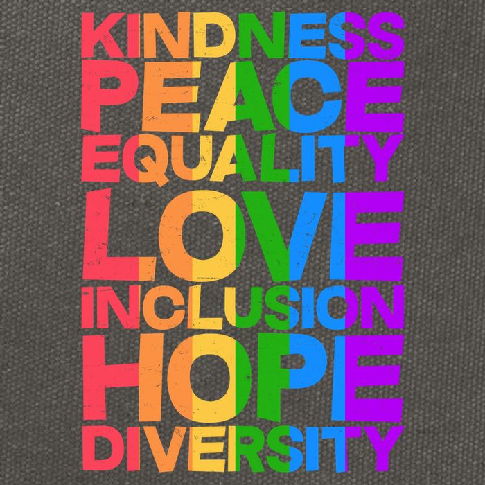 Kindness Peace Equality Love Inclusion Hope Diversity Cotton Canvas Backpack