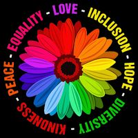 Kindness Peace Equality Love Inclusion Hope Diversity Sustainable Bucket Hat