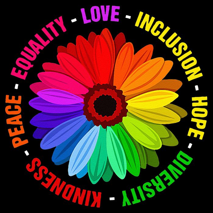 Kindness Peace Equality Love Inclusion Hope Diversity Sustainable Bucket Hat