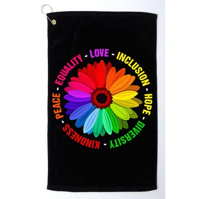 Kindness Peace Equality Love Inclusion Hope Diversity Golf Towel