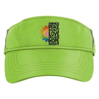 Kidness Peace Equality Love Inclusion Hope Diversity Adult Drive Performance Visor