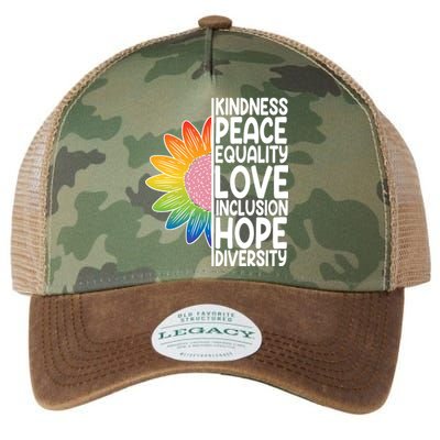 Kidness Peace Equality Love Inclusion Hope Diversity Legacy Tie Dye Trucker Hat