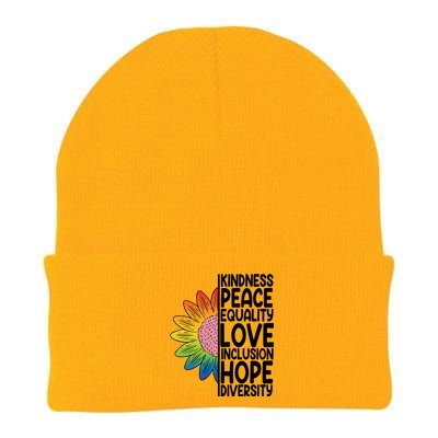 Kidness Peace Equality Love Inclusion Hope Diversity Knit Cap Winter Beanie