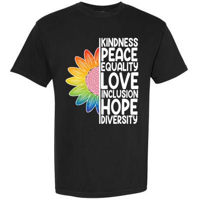 Kidness Peace Equality Love Inclusion Hope Diversity Garment-Dyed Heavyweight T-Shirt