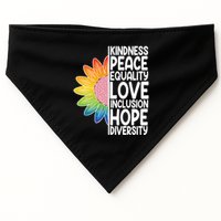 Kidness Peace Equality Love Inclusion Hope Diversity USA-Made Doggie Bandana
